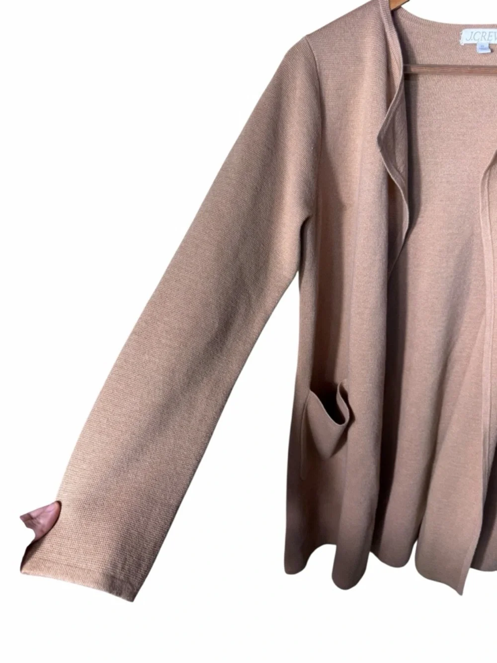 J. Crew Shawl Collar Sweater Blazer Tan Size XS Minimalist